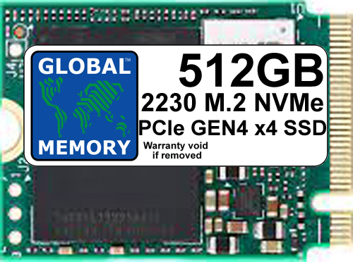 512GB M.2 2230 PCIe Gen4 x4 NVMe SSD FOR LAPTOPS / DESKTOP PCs / SERVERS / WORKSTATIONS